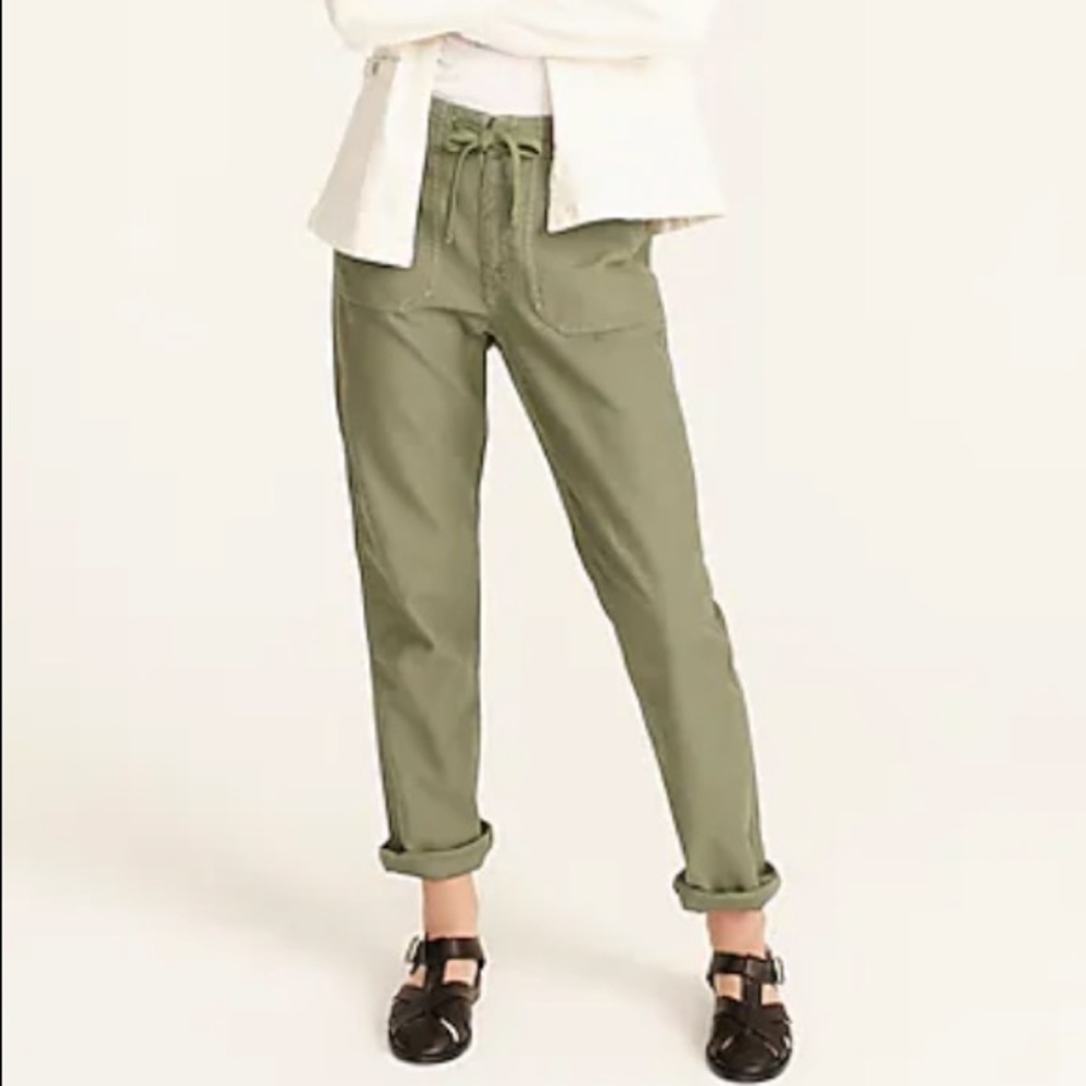J Crew Petite Tie-waist camp pant BA315 Large